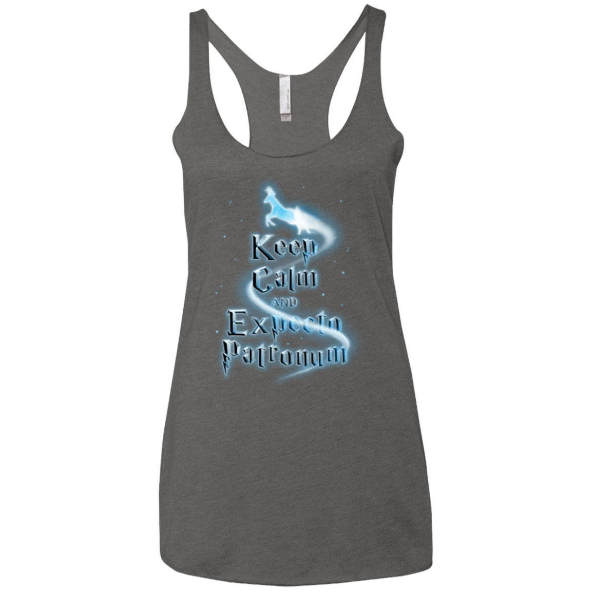 T-Shirts Premium Heather / X-Small Keep Calm and Expecto Patronum Women's Triblend Racerback Tank