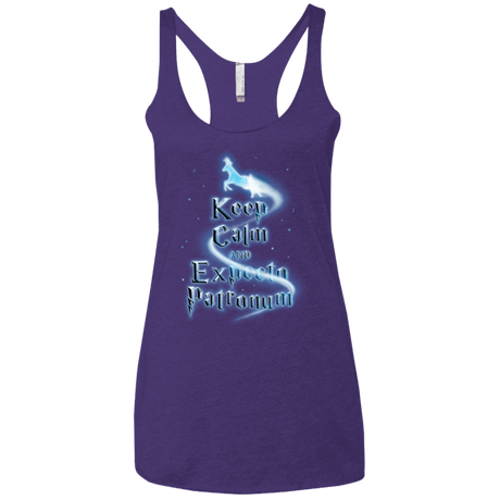 T-Shirts Purple / X-Small Keep Calm and Expecto Patronum Women's Triblend Racerback Tank