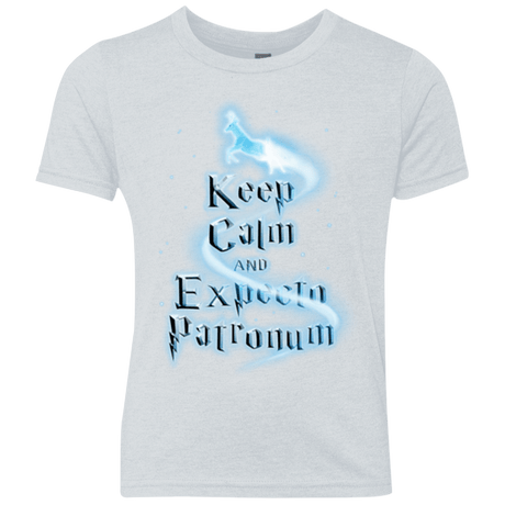 T-Shirts Heather White / YXS Keep Calm and Expecto Patronum Youth Triblend T-Shirt