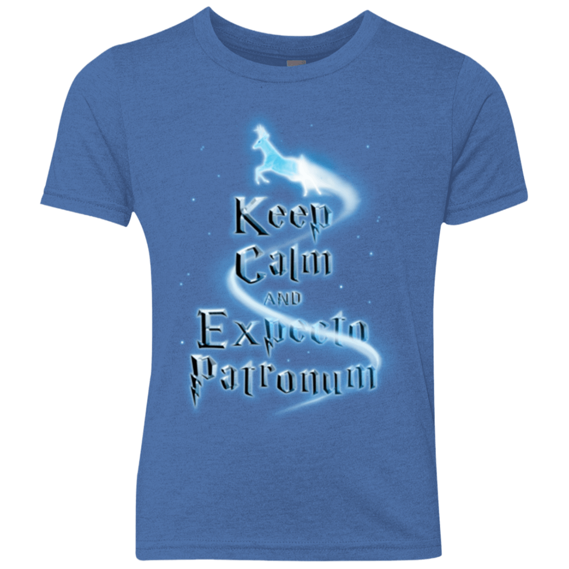 T-Shirts Vintage Royal / YXS Keep Calm and Expecto Patronum Youth Triblend T-Shirt