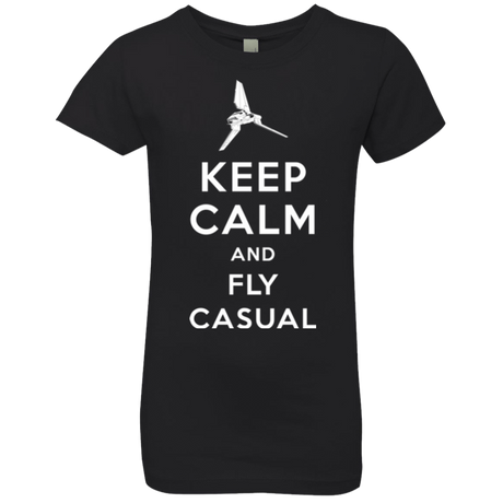 T-Shirts Black / YXS Keep Calm and Fly Casual Girls Premium T-Shirt