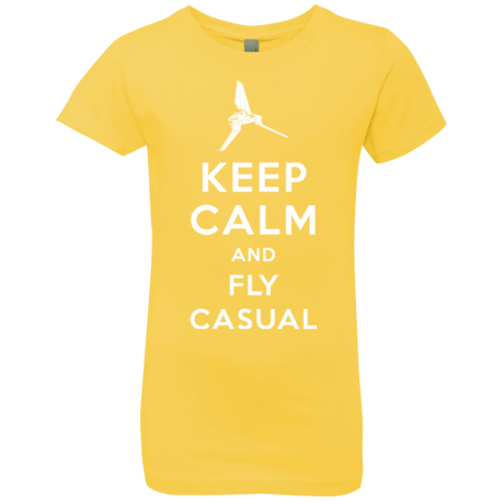 T-Shirts Vibrant Yellow / YXS Keep Calm and Fly Casual Girls Premium T-Shirt