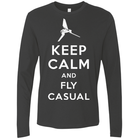 T-Shirts Heavy Metal / Small Keep Calm and Fly Casual Men's Premium Long Sleeve