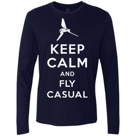 T-Shirts Midnight Navy / Small Keep Calm and Fly Casual Men's Premium Long Sleeve
