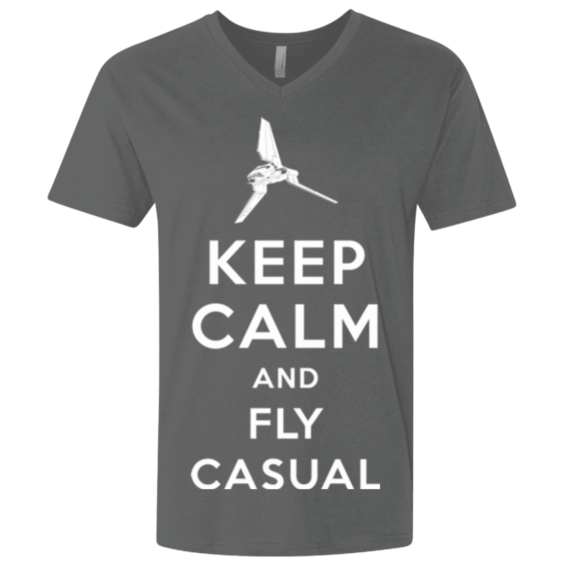 T-Shirts Heavy Metal / X-Small Keep Calm and Fly Casual Men's Premium V-Neck