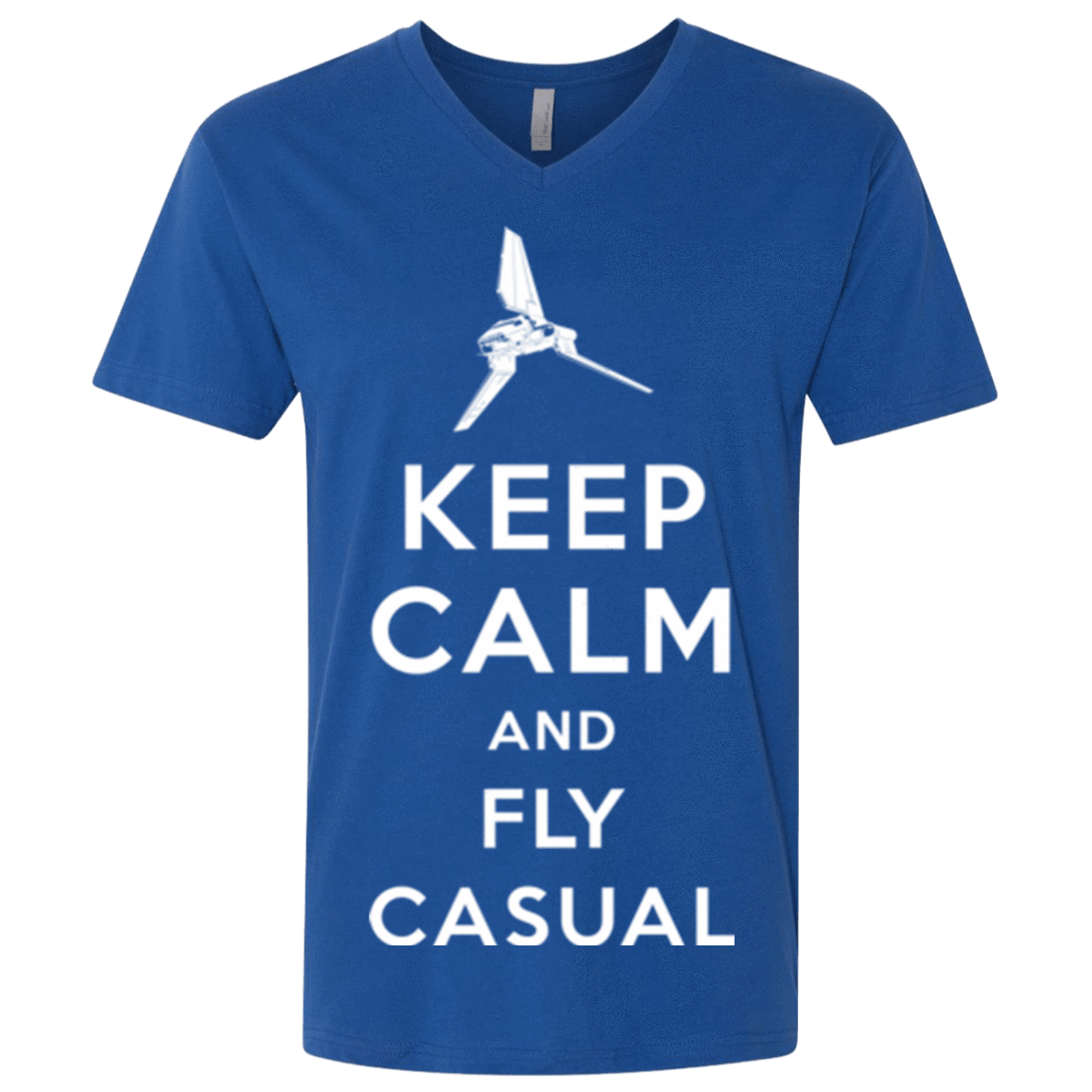 T-Shirts Royal / X-Small Keep Calm and Fly Casual Men's Premium V-Neck