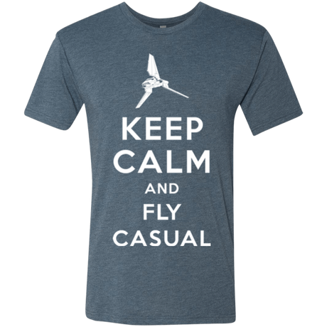 T-Shirts Indigo / Small Keep Calm and Fly Casual Men's Triblend T-Shirt