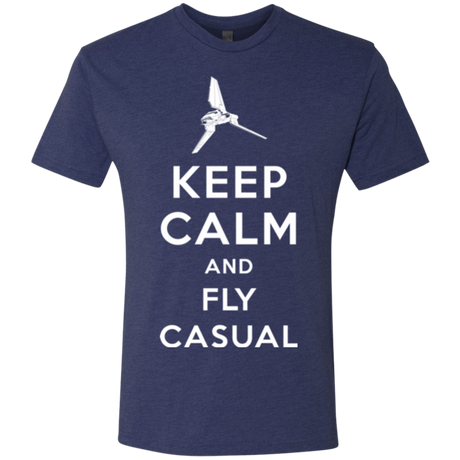 T-Shirts Vintage Navy / Small Keep Calm and Fly Casual Men's Triblend T-Shirt