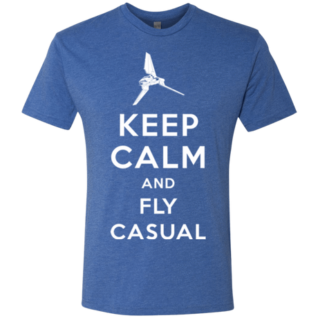 T-Shirts Vintage Royal / Small Keep Calm and Fly Casual Men's Triblend T-Shirt