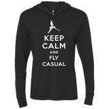 Keep Calm and Fly Casual Triblend Long Sleeve Hoodie Tee