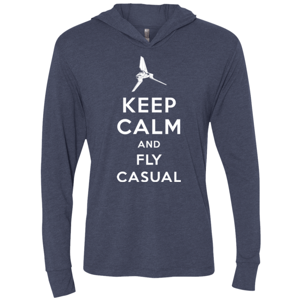 T-Shirts Vintage Navy / X-Small Keep Calm and Fly Casual Triblend Long Sleeve Hoodie Tee