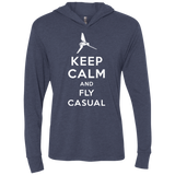 T-Shirts Vintage Navy / X-Small Keep Calm and Fly Casual Triblend Long Sleeve Hoodie Tee