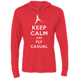 T-Shirts Vintage Red / X-Small Keep Calm and Fly Casual Triblend Long Sleeve Hoodie Tee