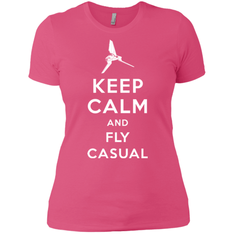 T-Shirts Hot Pink / X-Small Keep Calm and Fly Casual Women's Premium T-Shirt