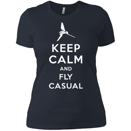 T-Shirts Indigo / X-Small Keep Calm and Fly Casual Women's Premium T-Shirt