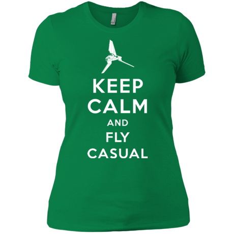 T-Shirts Kelly Green / X-Small Keep Calm and Fly Casual Women's Premium T-Shirt