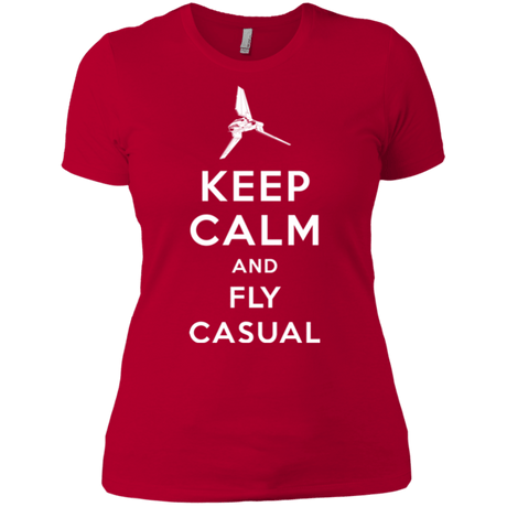 T-Shirts Red / X-Small Keep Calm and Fly Casual Women's Premium T-Shirt
