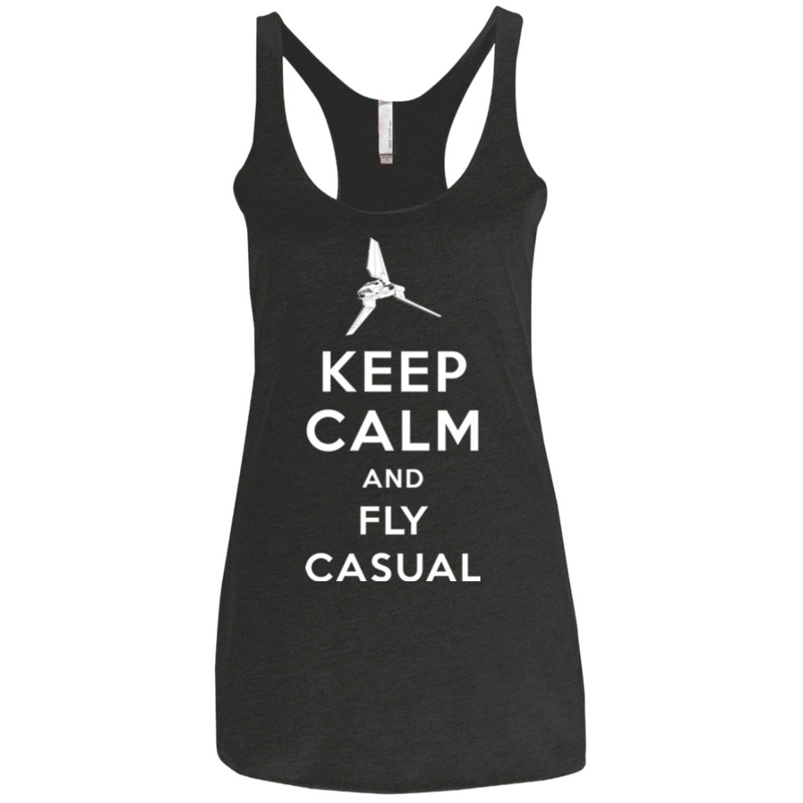 T-Shirts Vintage Black / X-Small Keep Calm and Fly Casual Women's Triblend Racerback Tank
