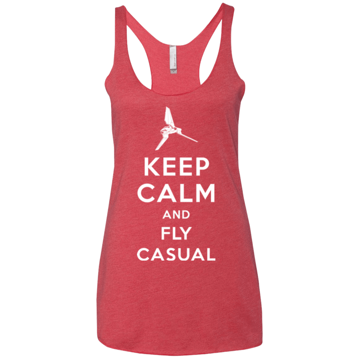 T-Shirts Vintage Red / X-Small Keep Calm and Fly Casual Women's Triblend Racerback Tank