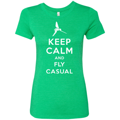 T-Shirts Envy / Small Keep Calm and Fly Casual Women's Triblend T-Shirt