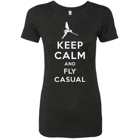 T-Shirts Vintage Black / Small Keep Calm and Fly Casual Women's Triblend T-Shirt