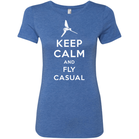 T-Shirts Vintage Royal / Small Keep Calm and Fly Casual Women's Triblend T-Shirt