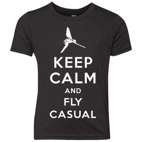T-Shirts Vintage Black / YXS Keep Calm and Fly Casual Youth Triblend T-Shirt