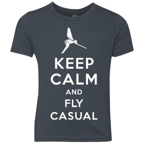 T-Shirts Vintage Navy / YXS Keep Calm and Fly Casual Youth Triblend T-Shirt