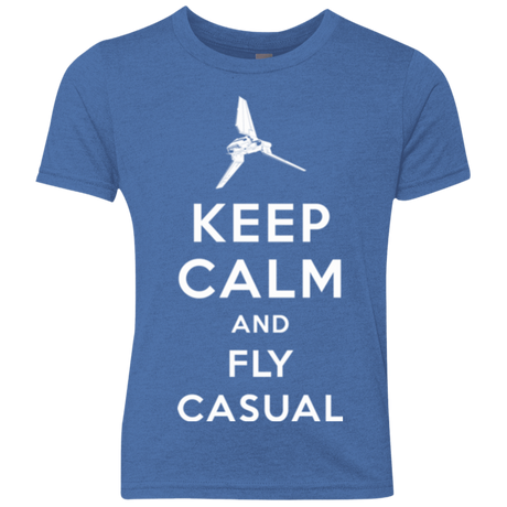 T-Shirts Vintage Royal / YXS Keep Calm and Fly Casual Youth Triblend T-Shirt