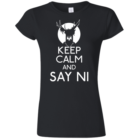 T-Shirts Black / S Keep Calm and Say Ni Junior Slimmer-Fit T-Shirt