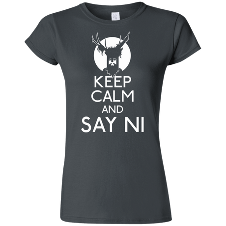 T-Shirts Charcoal / S Keep Calm and Say Ni Junior Slimmer-Fit T-Shirt