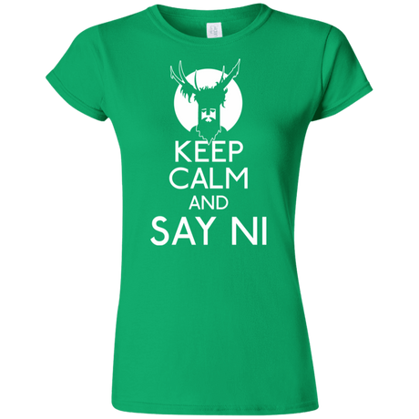 T-Shirts Irish Green / S Keep Calm and Say Ni Junior Slimmer-Fit T-Shirt