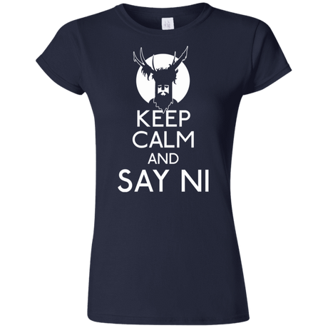 T-Shirts Navy / S Keep Calm and Say Ni Junior Slimmer-Fit T-Shirt