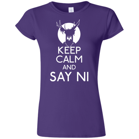 T-Shirts Purple / S Keep Calm and Say Ni Junior Slimmer-Fit T-Shirt