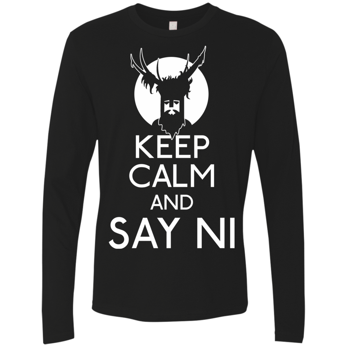 T-Shirts Black / S Keep Calm and Say Ni Men's Premium Long Sleeve