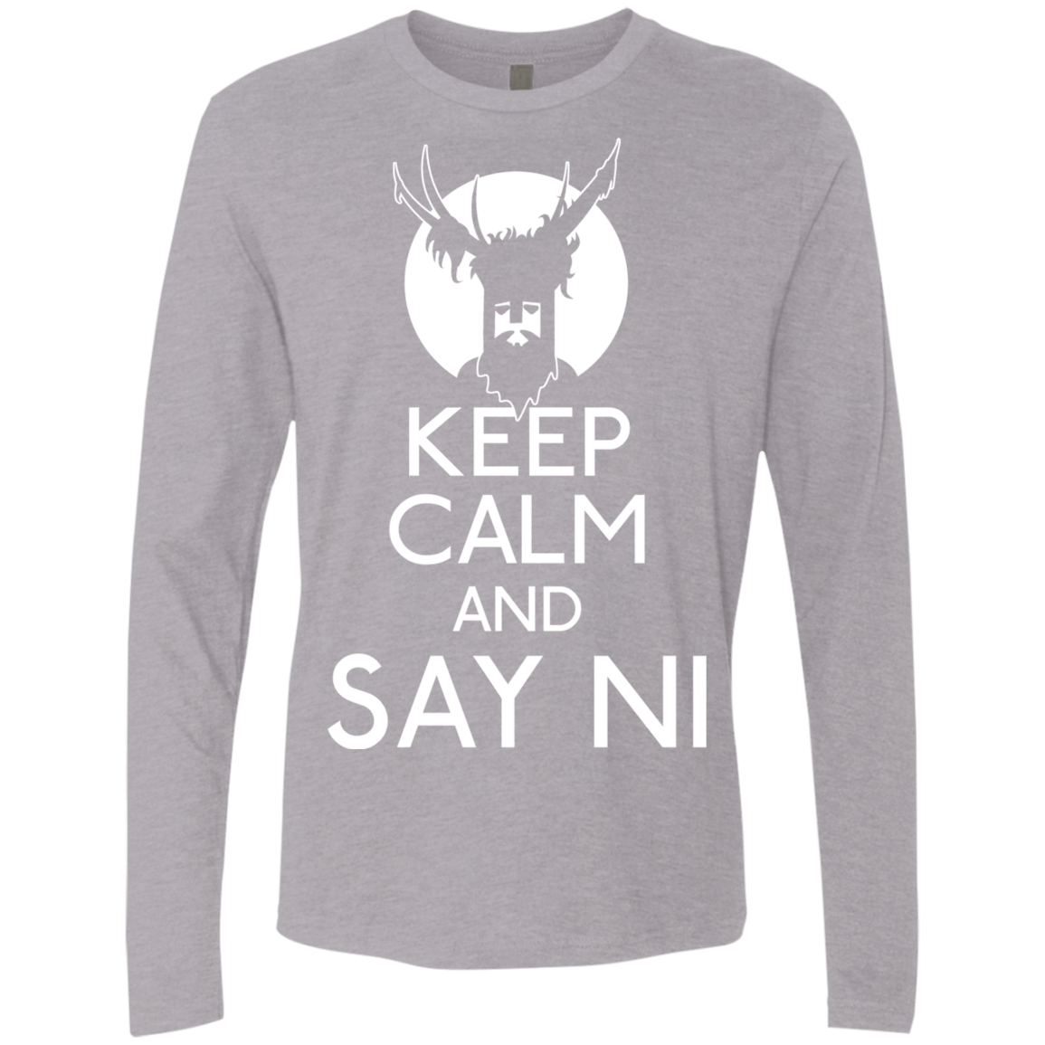 T-Shirts Heather Grey / S Keep Calm and Say Ni Men's Premium Long Sleeve