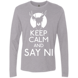 T-Shirts Heather Grey / S Keep Calm and Say Ni Men's Premium Long Sleeve