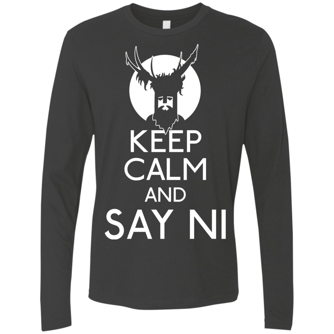 T-Shirts Heavy Metal / S Keep Calm and Say Ni Men's Premium Long Sleeve