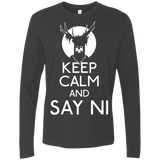 T-Shirts Heavy Metal / S Keep Calm and Say Ni Men's Premium Long Sleeve