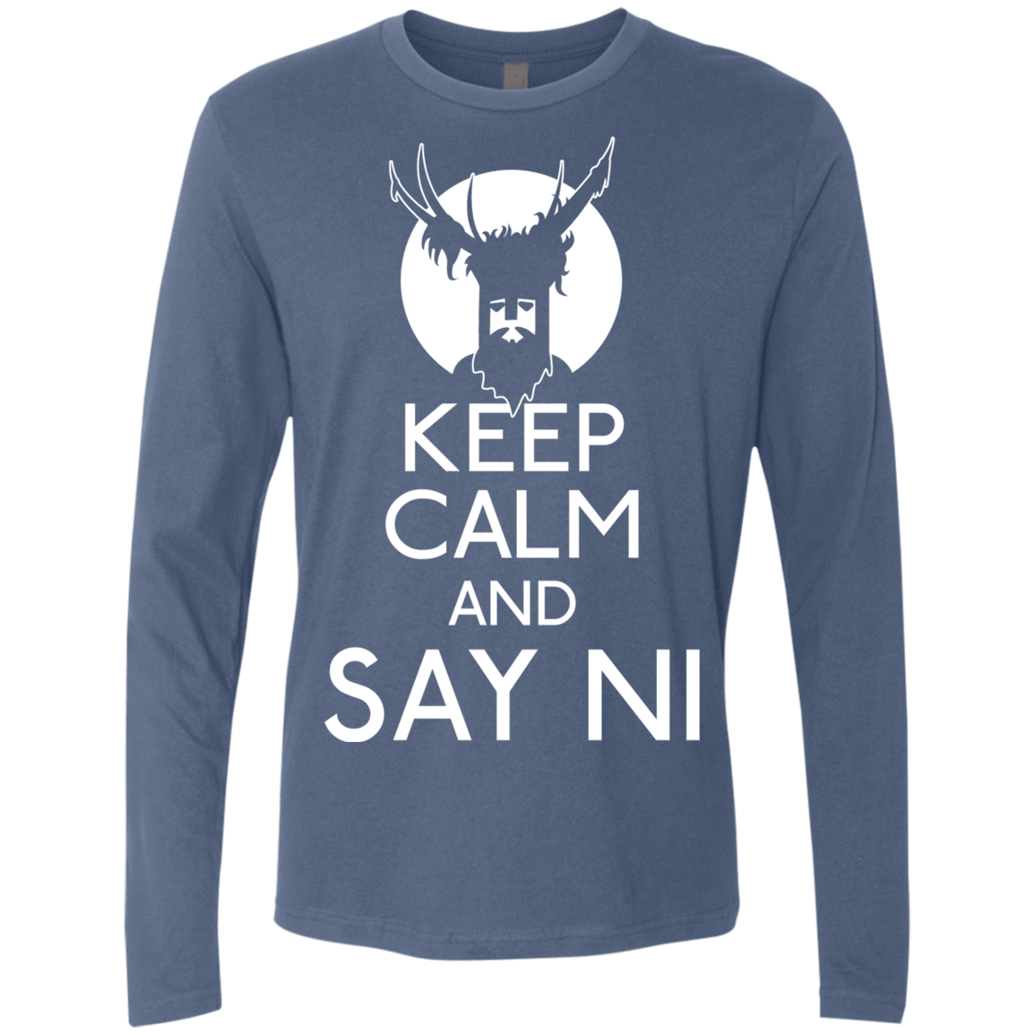 T-Shirts Indigo / S Keep Calm and Say Ni Men's Premium Long Sleeve