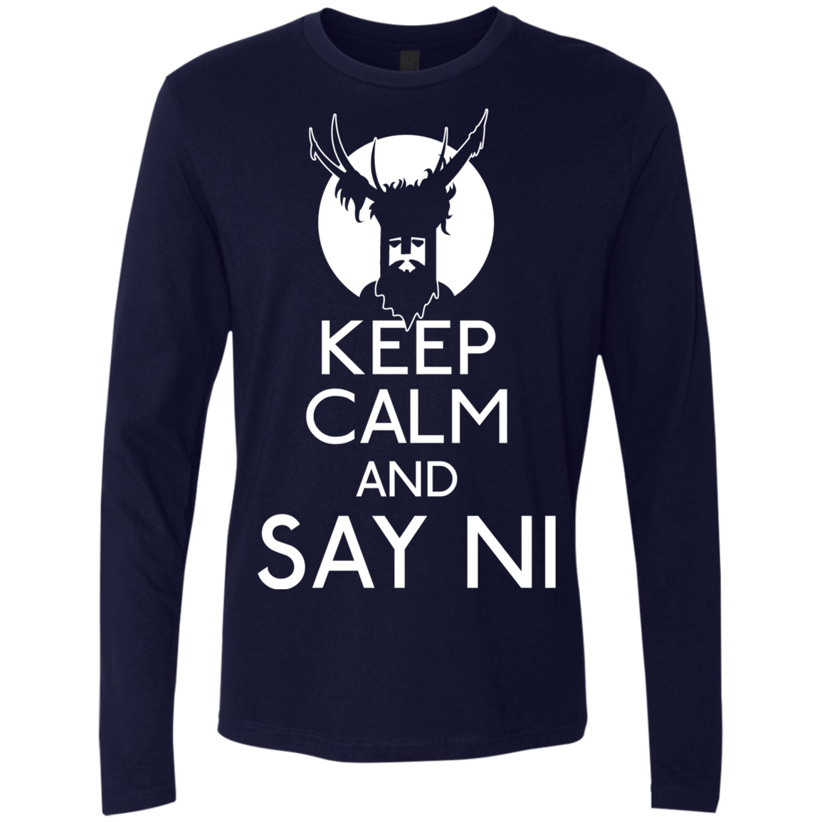 T-Shirts Midnight Navy / S Keep Calm and Say Ni Men's Premium Long Sleeve