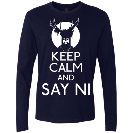 T-Shirts Midnight Navy / S Keep Calm and Say Ni Men's Premium Long Sleeve