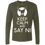 T-Shirts Military Green / S Keep Calm and Say Ni Men's Premium Long Sleeve
