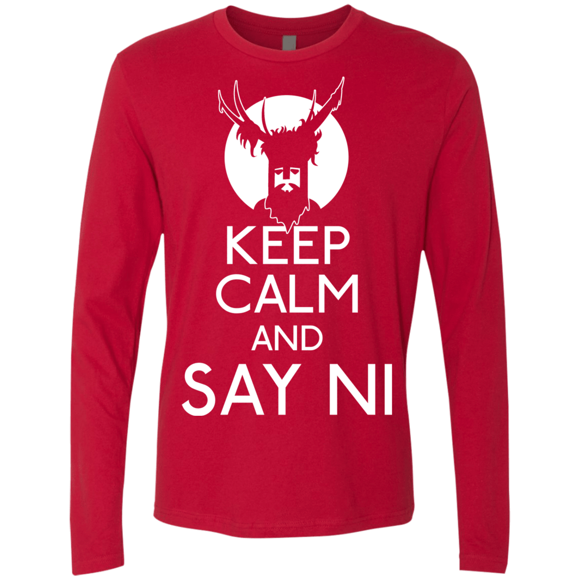 T-Shirts Red / S Keep Calm and Say Ni Men's Premium Long Sleeve