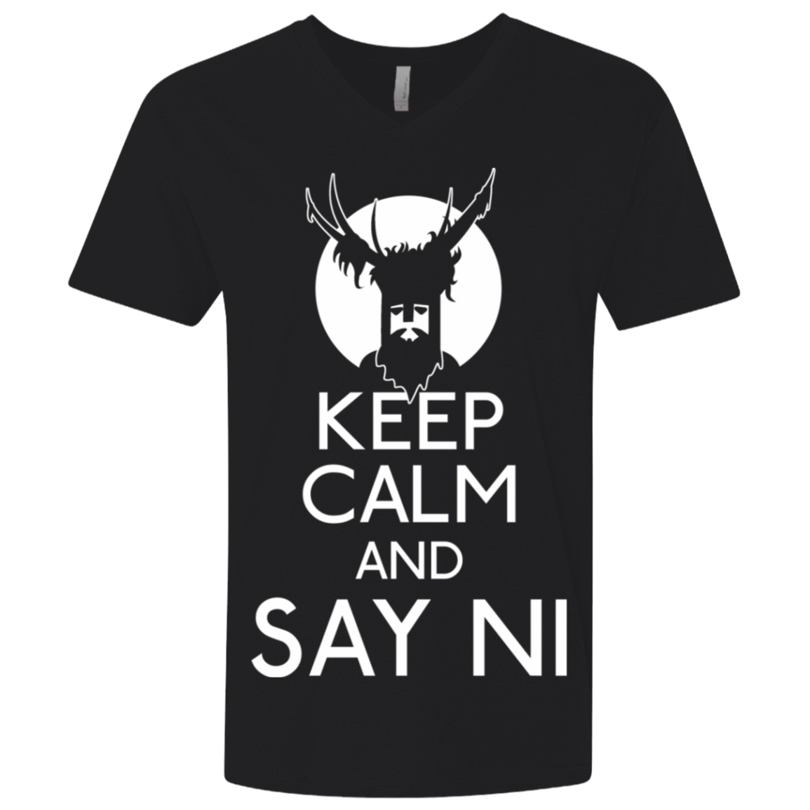 T-Shirts Black / X-Small Keep Calm and Say Ni Men's Premium V-Neck