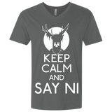 T-Shirts Heavy Metal / X-Small Keep Calm and Say Ni Men's Premium V-Neck