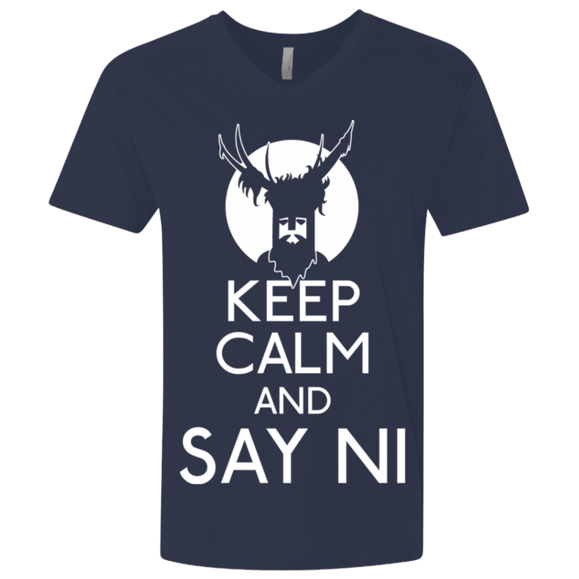 T-Shirts Midnight Navy / X-Small Keep Calm and Say Ni Men's Premium V-Neck