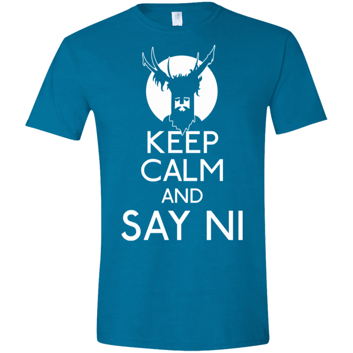 T-Shirts Antique Sapphire / S Keep Calm and Say Ni Men's Semi-Fitted Softstyle
