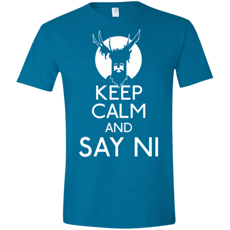 T-Shirts Antique Sapphire / S Keep Calm and Say Ni Men's Semi-Fitted Softstyle