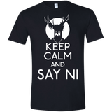 T-Shirts Black / X-Small Keep Calm and Say Ni Men's Semi-Fitted Softstyle